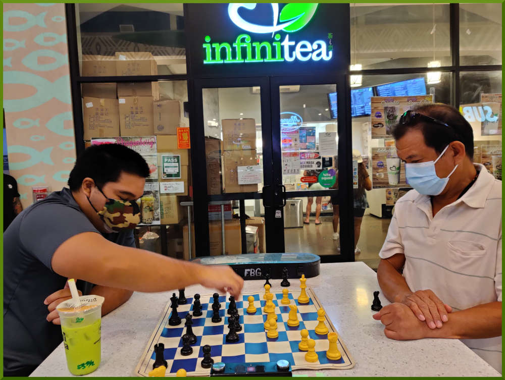 May 18th, 2021. Ceazar challenges Eddie to a game of chess.