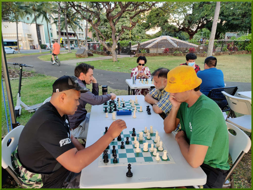 March 19th, 2022. Honolulu Zoo chess meetup.