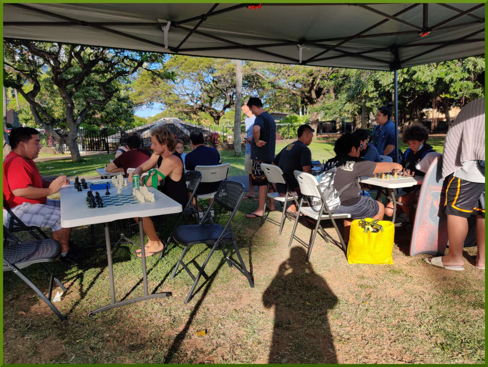 May 14th, 2022. Honolulu Zoo chess meetup.