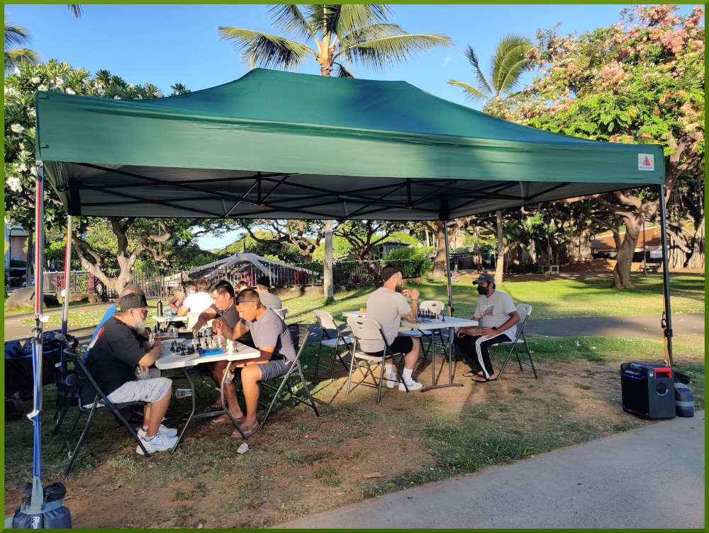 July 9th, 2022. Honolulu Zoo chess meetup.