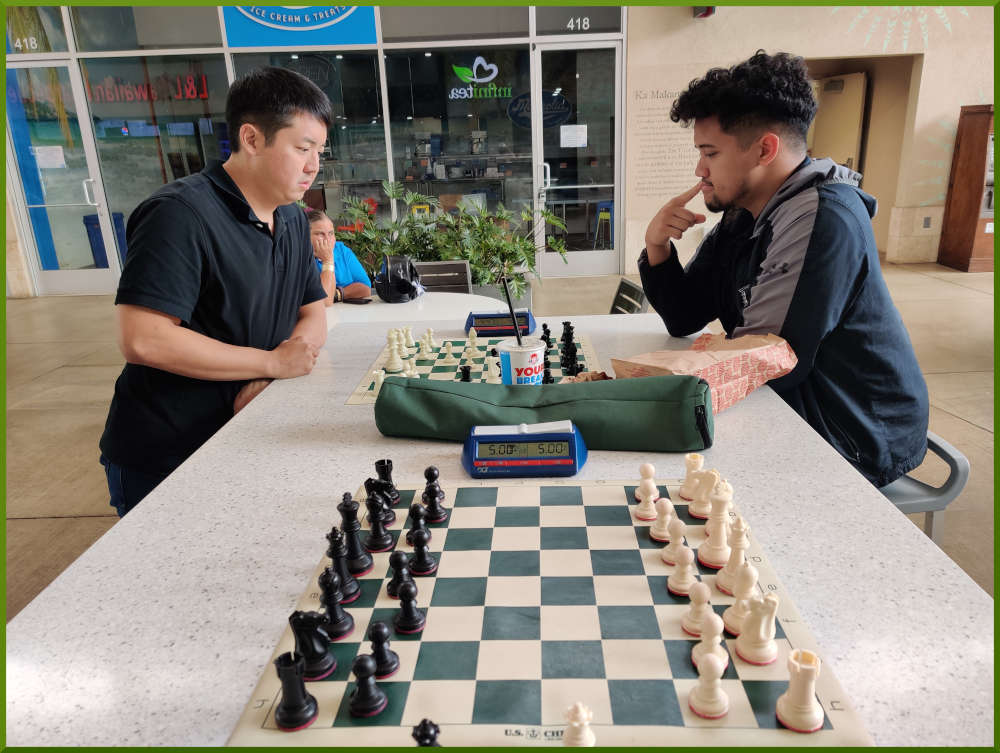 April 5th, 2022. Ka Makana Alii chess meetup. Shaun takes on Christian.