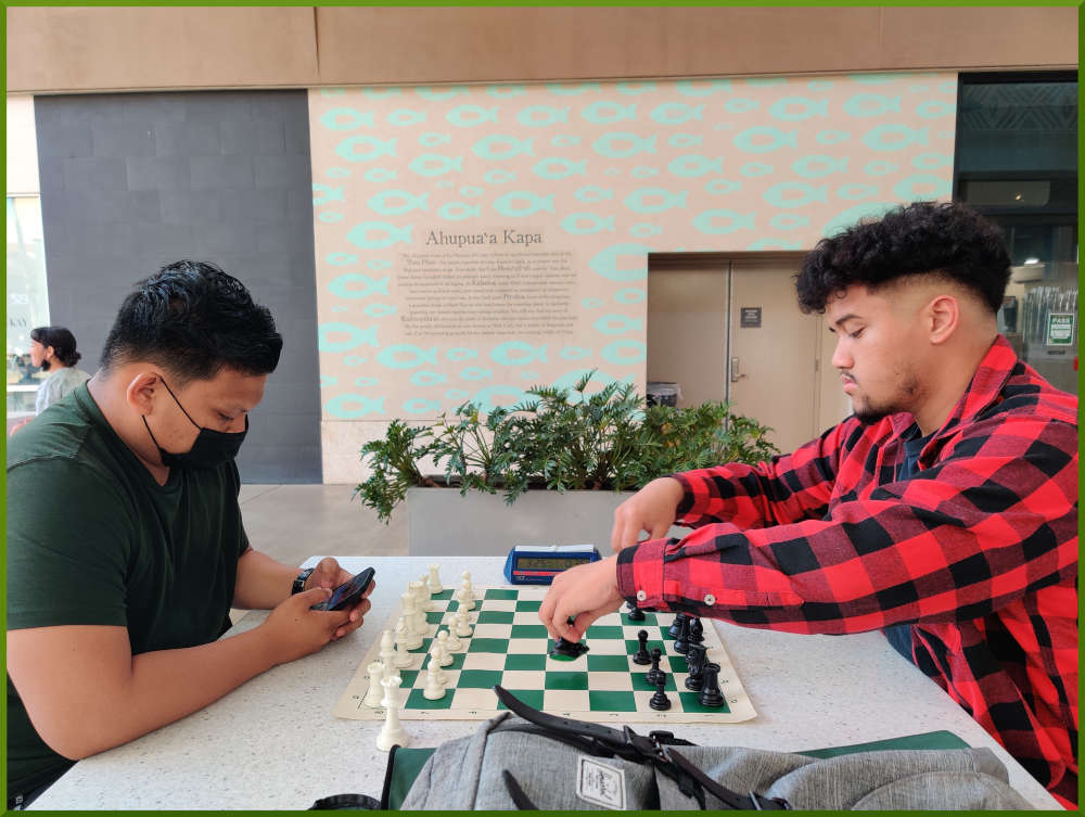 May 10th, 2022. Ka Makana Alii chess meetup. Prince vs Christian.