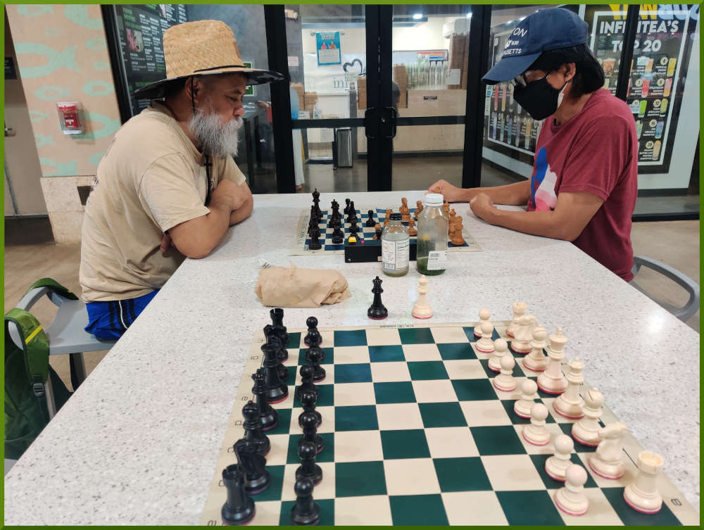 August 23rd, 2022. Ka Makana Alii chess meetup. Chet vs Regie.