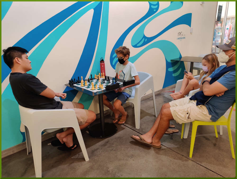 August 4th, 2022. Inaugural chess meetup at Kakaako South Shore Market.