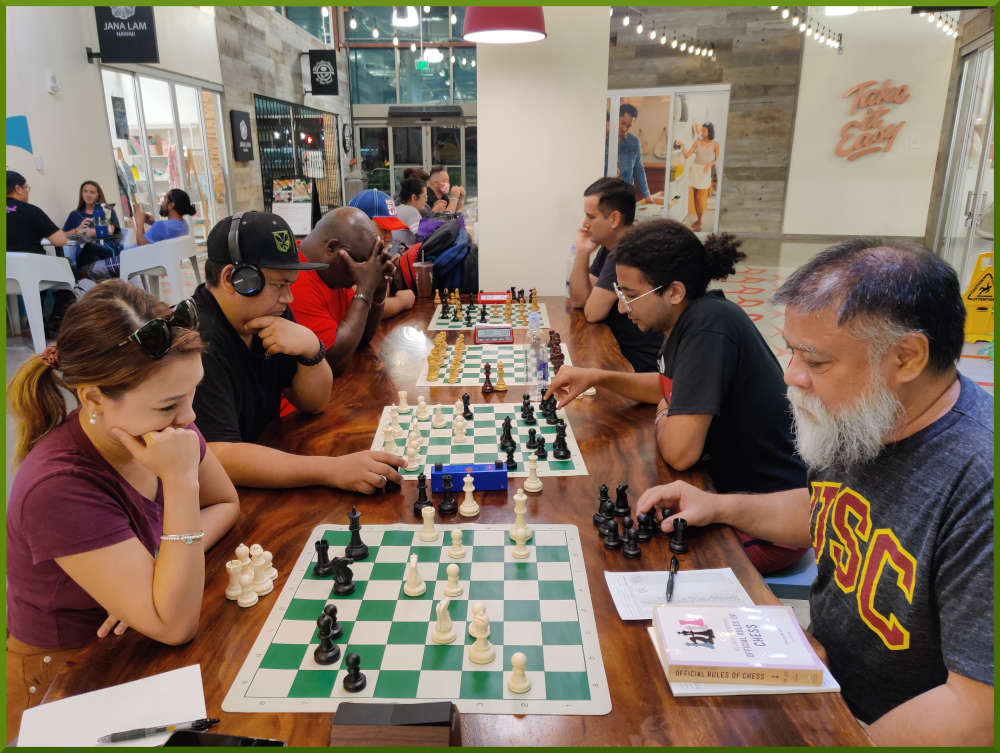 August 11th, 2022. Chess meetup at Kakaako South Shore Market.