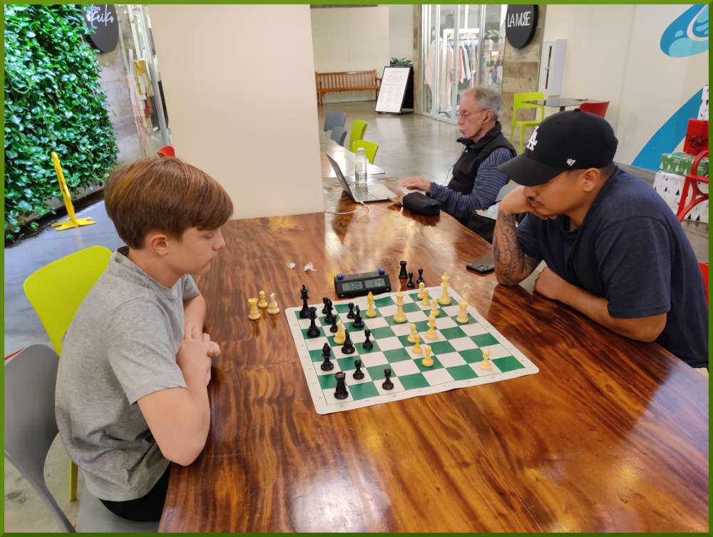 December 23rd, 2022. Chess meetup at Kakaako South Shore Market.