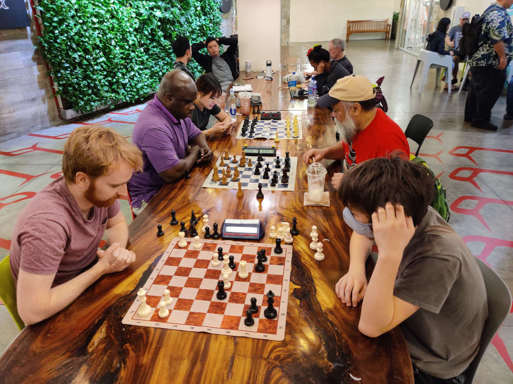 January 20, 2023. Chess meetup at Kakaako South Shore Market.