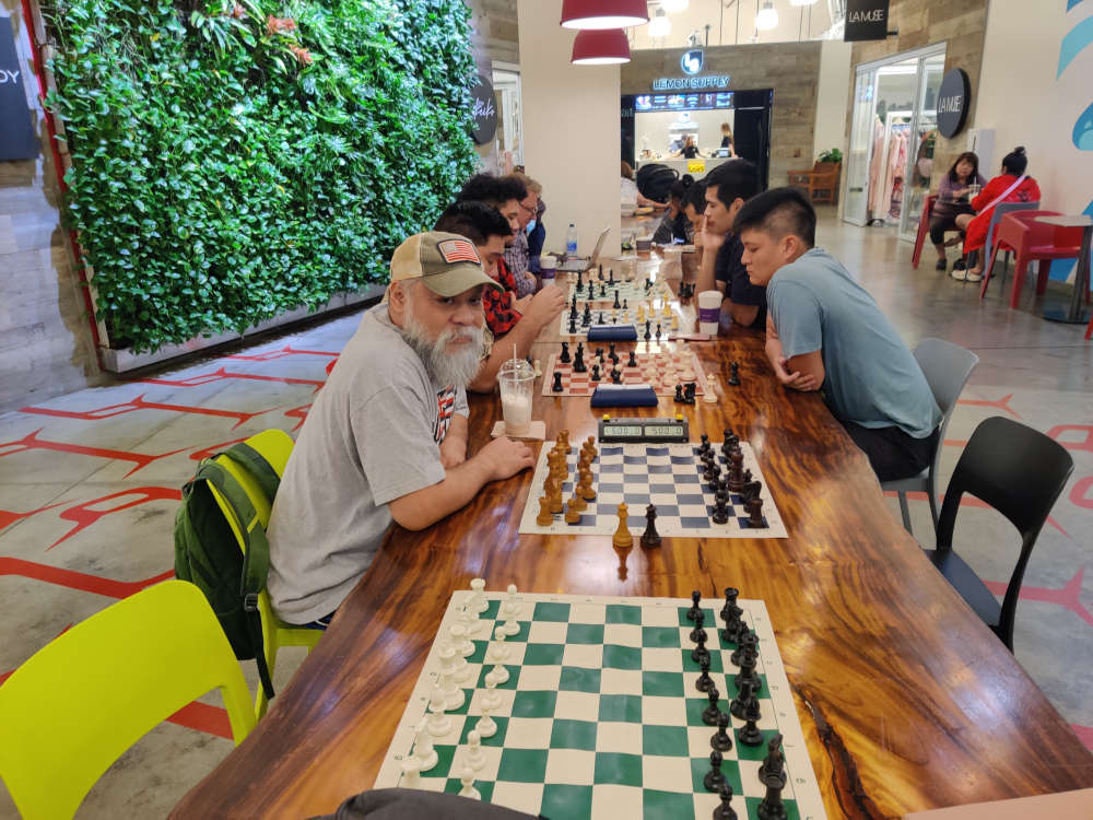 April 7, 2023. Chess meetup at Kakaako South Shore Market.