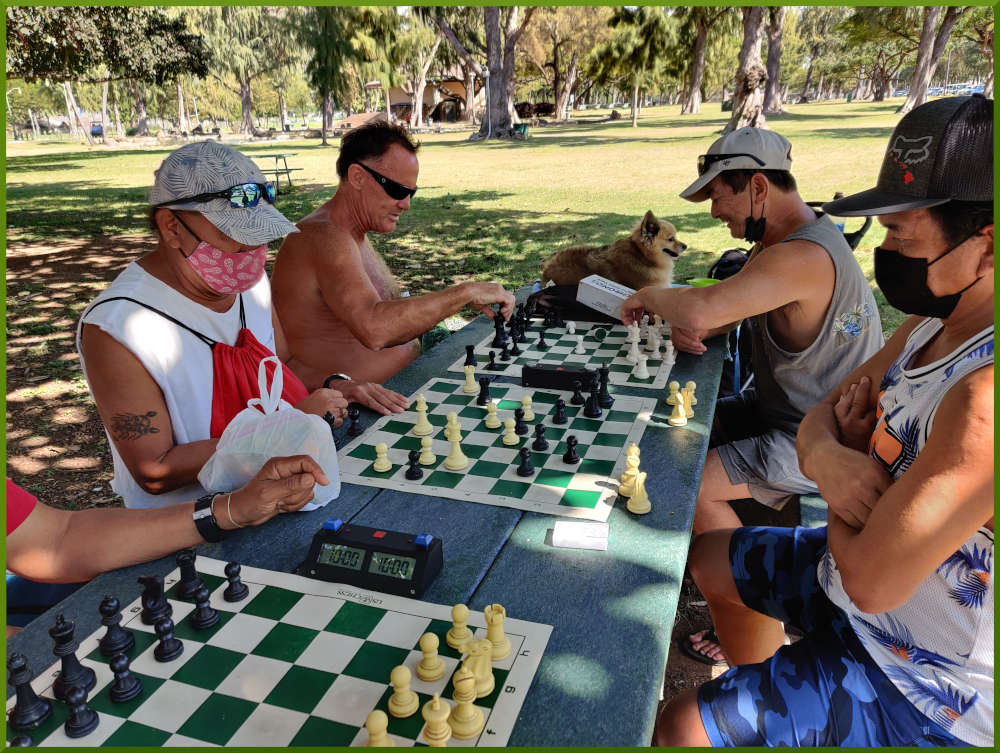 April 24, 2021. Chess meetup at Kapiolani Park.