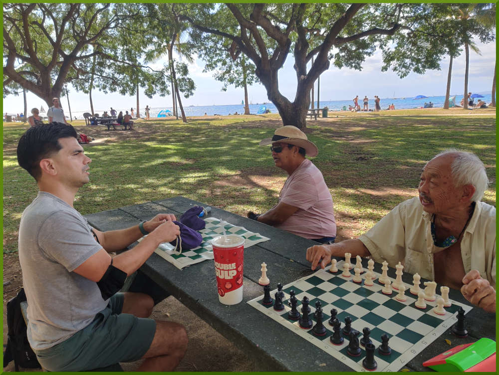 February 19th, 2022. Kapiolani park chess meetup.