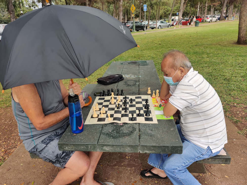 March 23, 2021. Kapiolani Park chess meetup.